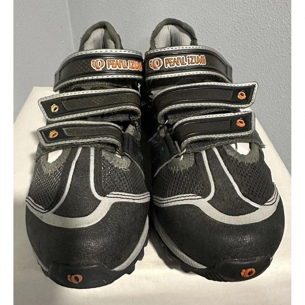 Pearl Izumi Drift 5787 Men's Size 40 Gray Orange Black Hook & Loop Cycling Shoes